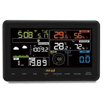 

Wireless Outdoor Inductor Weather Station Connect to WiFi upload data to web Thermometer Clock Indoor Temperature Humidity