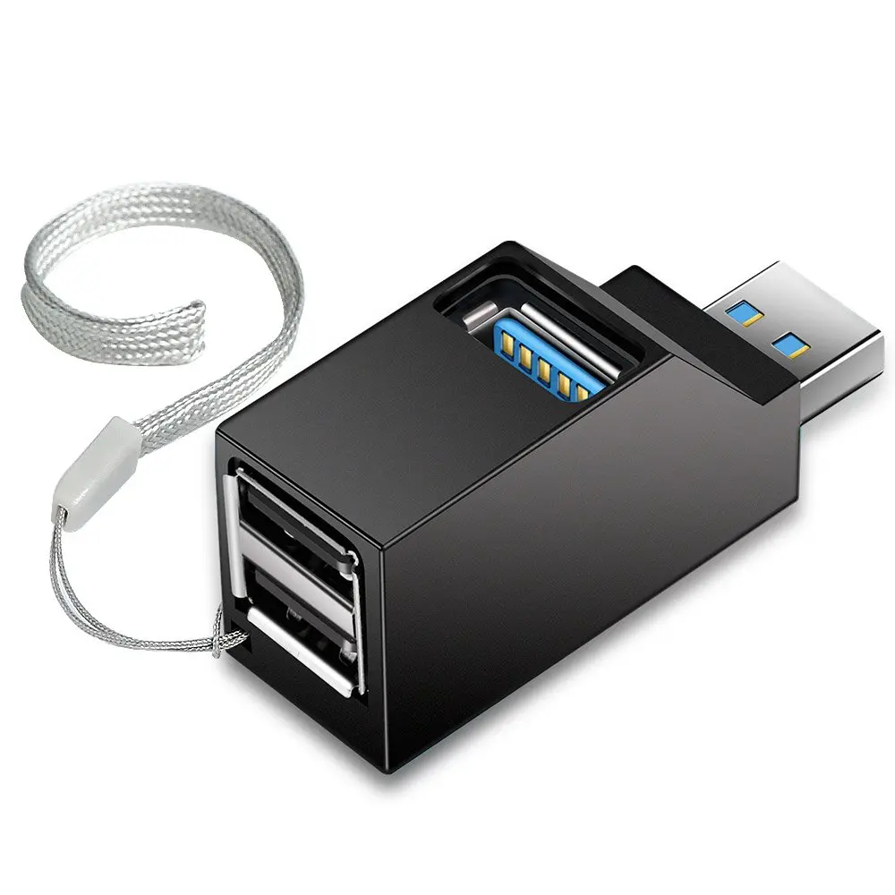 Onvian usb-хаб 3,0 мини USB разветвитель 3 порта USB 3,0 концентратор 5 Гбит/с высокоскоростной Мульти USB порт 3,0 2,0 для ПК ноутбука MacBook телефона - Цвет: Black