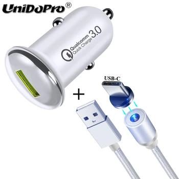 Quick Charge QC 3.0 Car Charger + 3FT Magnetic Type C Cable for Samsung Galaxy Note 9 8 S8 S8+ S9 Plus C5 Pro  C7 Pro  C9 Pro