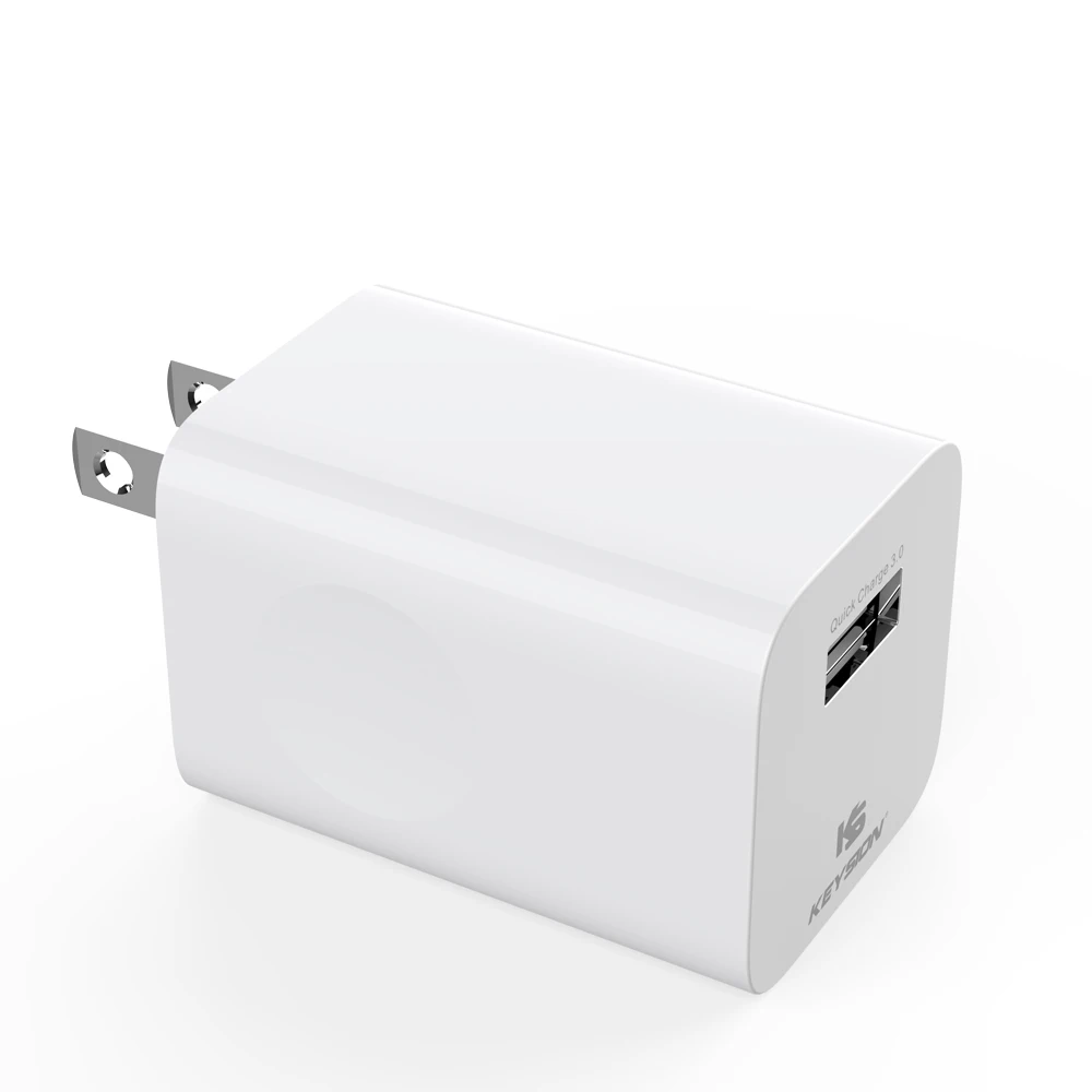 KEYSION 24 Вт Быстрая зарядка 3,0 USB зарядное устройство QC3.0 дорожное настенное зарядное устройство для мобильного телефона для iPhone huawei Xiaomi 12 В 2 а Быстрая зарядка - Тип штекера: US Plug White