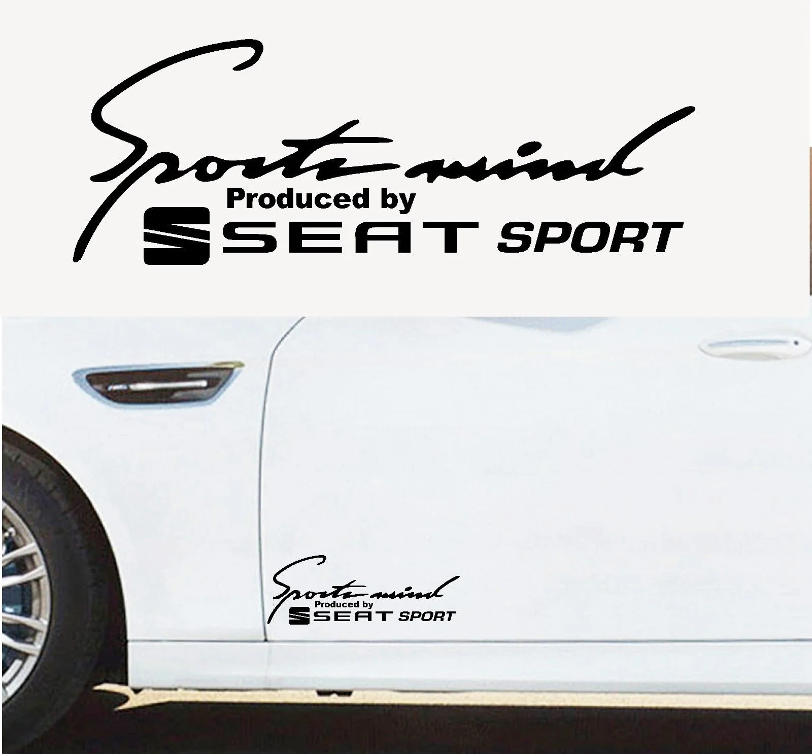 

For 2Pcs/Pair Sports Mind Produced by SEAT SPORT Body Panel decal - Set of 2 stickers
