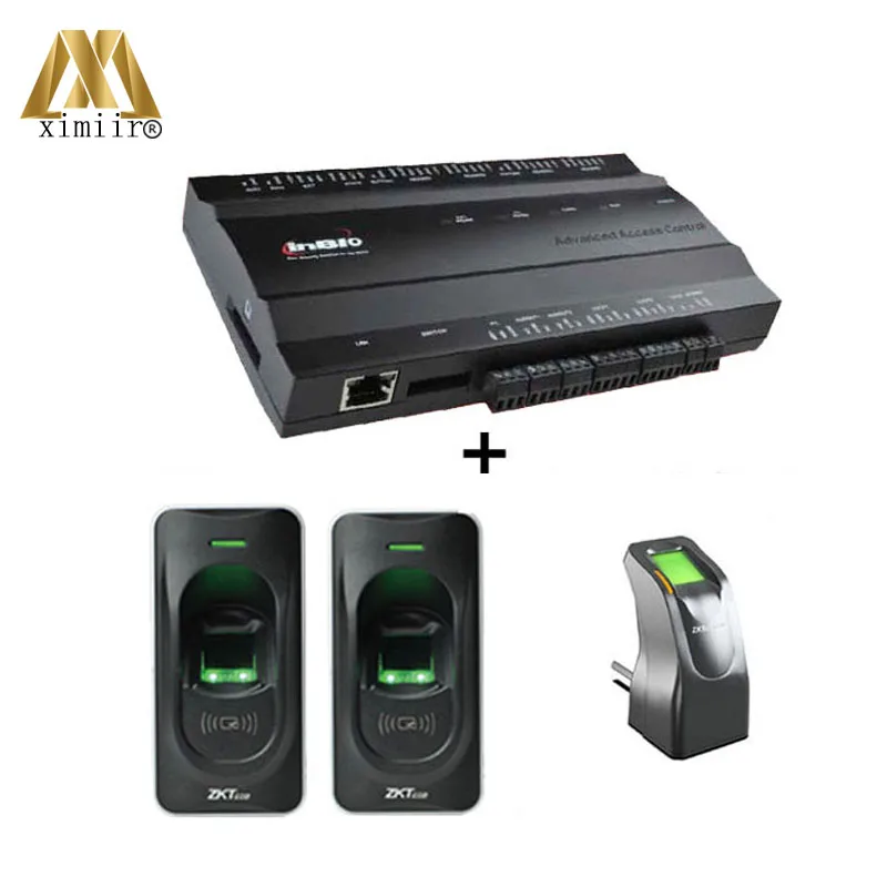 Система контроля доступа Inbio260 две двери отпечатков пальцев/карты контроля доступа доска + 2 шт считыватель отпечатков пальцев + 1 шт датчик