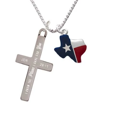 Red and Blue Texas - Plans I Have for You - Cross Necklace (1)