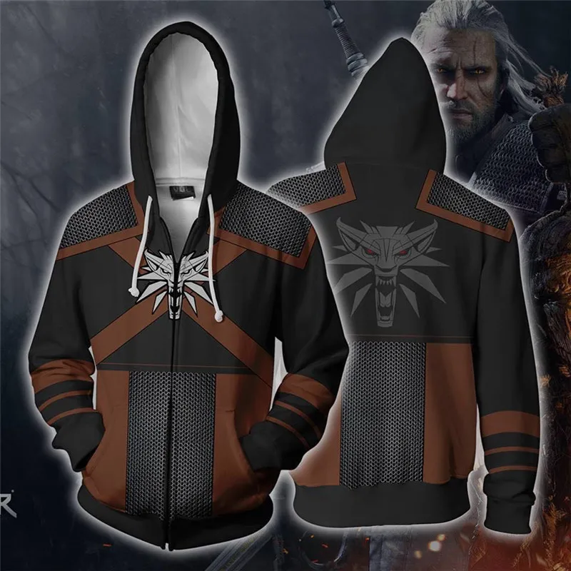 

Xijun Dropshipping The Witcher 3: Wild Hunt 3d printed hoodies, sweatshirts men Long sleeve Zip up Jackets hooded coats man