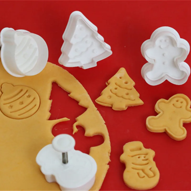 4Pcs Christmas Snowman Fondant Cake Mold Biscuit Cookie ...