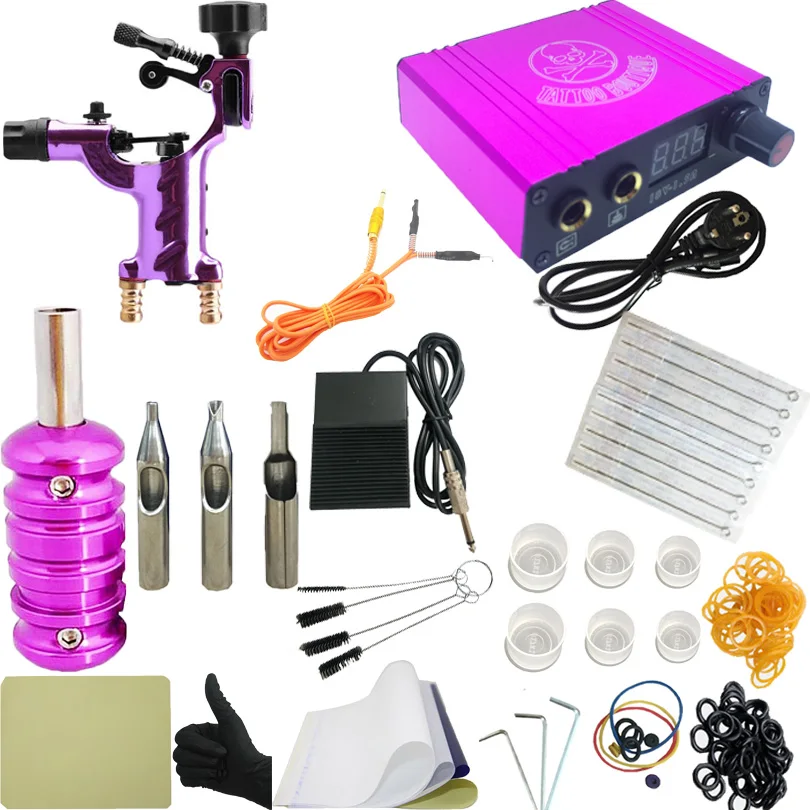 

High Quality Machine 10 Needles Power Supply Gun Set Exquisite Workmanship Complete Tattoo Kit Equipment With EU UK AU US Plug