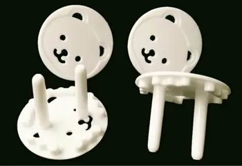 

Children Electrical Safety Euro America standard Protective Socket Cover Cap 4pcs Cartoon Bear Two Phase Baby Security Product