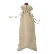 15 см* 37 см Рождественский подарок Чехлы белье шнурок из натурального джута для бутылок вина шампанского Чехлы LX4290
