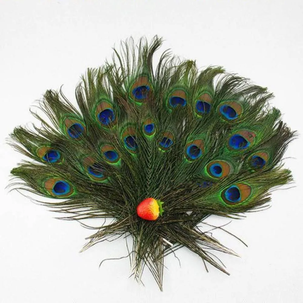 New 100PCS/Set Natural Peacock Tail Eyes Feathers 8-12 Inches /about 23-30cm UK 