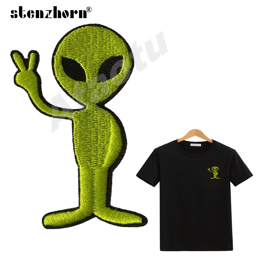 1PC) Green Alien Patches Embroider Cute Badges Iron On kids Cartoon for  Clothes Stickers Apparel Accessories - AliExpress Nhà & vườn