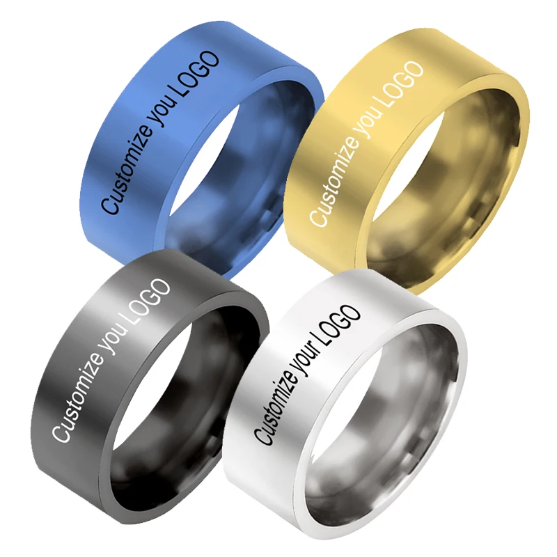

Free Shipping - Customize your sports logo - Men's fashion titanium steel ring - Fans Gifts