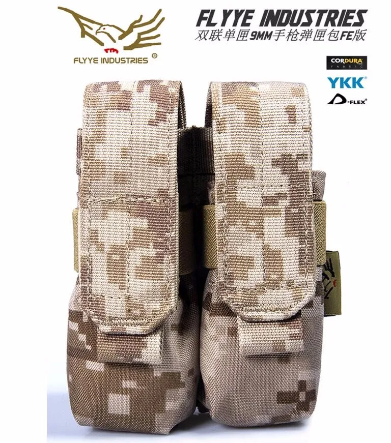 FLYYE MOLLE двойной один картридж 9 мм Пистолет подсумок Ver. FE CORDURA PH-P005