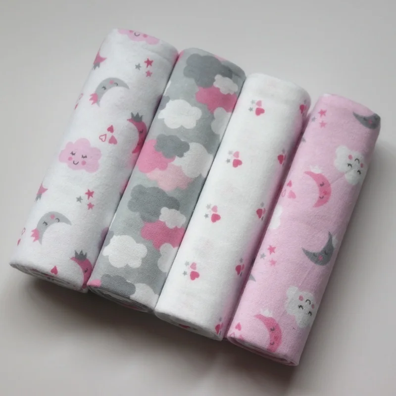 

4pcs/pack 100%Cotton Baby Blanket Supersoft Flannel Receiving Swaddle Envelope Baby Blankets For Newborn Baby Bedsheet 76*76CM