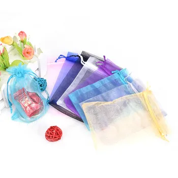 

50pPcs New Organza Bags Jewelry Packaging Bags Wedding Party Decoration Favors Drawable Gift Bags & Pouches
