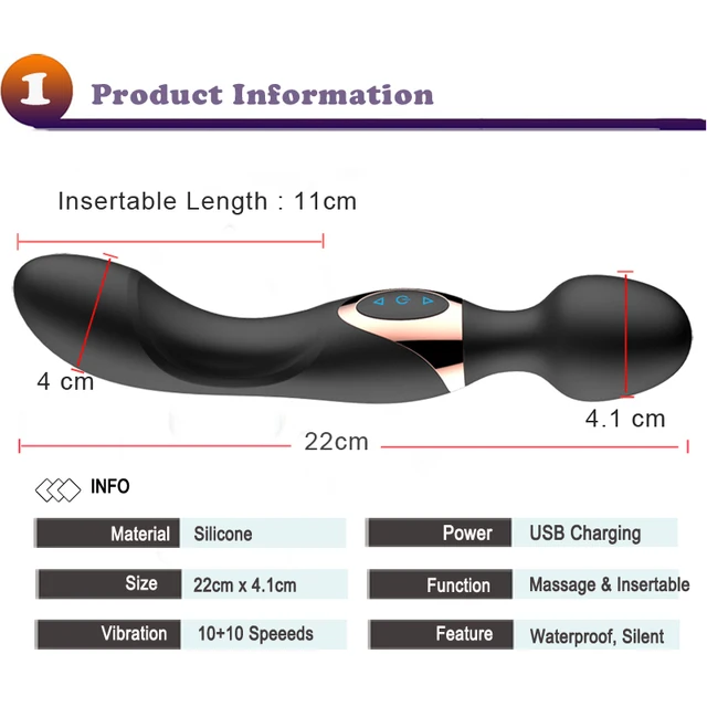 10 Speeds Powerful Big Vibrators for Women Magic Wand Body Massager Sex Toy For Woman Clitoris Stimulate Female Sex Products 2