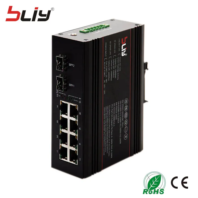 Управляемый волоконно оптический коммутатор BLIY 2GX8GT 1000 Мбит/с 8 портовый ethernet с