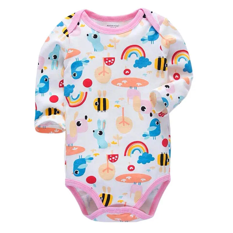 Боди для новорожденных; одежда для малышей; bebes; хлопковая одежда с длинными рукавами и принтом для младенцев; 1 предмет; 0-24 месяца - Цвет: A123-0012