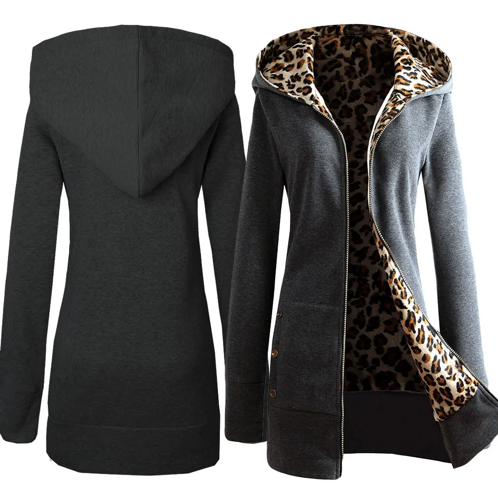 Толстовки женские толстовки осень зима утолщенные леопардовые пуловеры с капюшоном повседневные с длинным рукавом вязанные Харадзюку большие худи