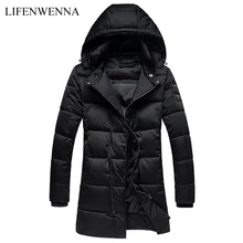 Мужские парки средней длины с капюшоном, Толстая Теплая мужская зимняя куртка, модная брендовая ветрозащитная верхняя одежда, парка из полиэстера, куртка для мужчин 5XL
