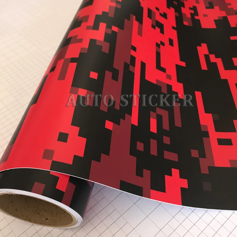 50cmX200cm/300cm Red Black Digital Military Camo Film With Air Bubble Free  Motorcycle Car Adhesive Camouflage Vinyl Wrap - AliExpress