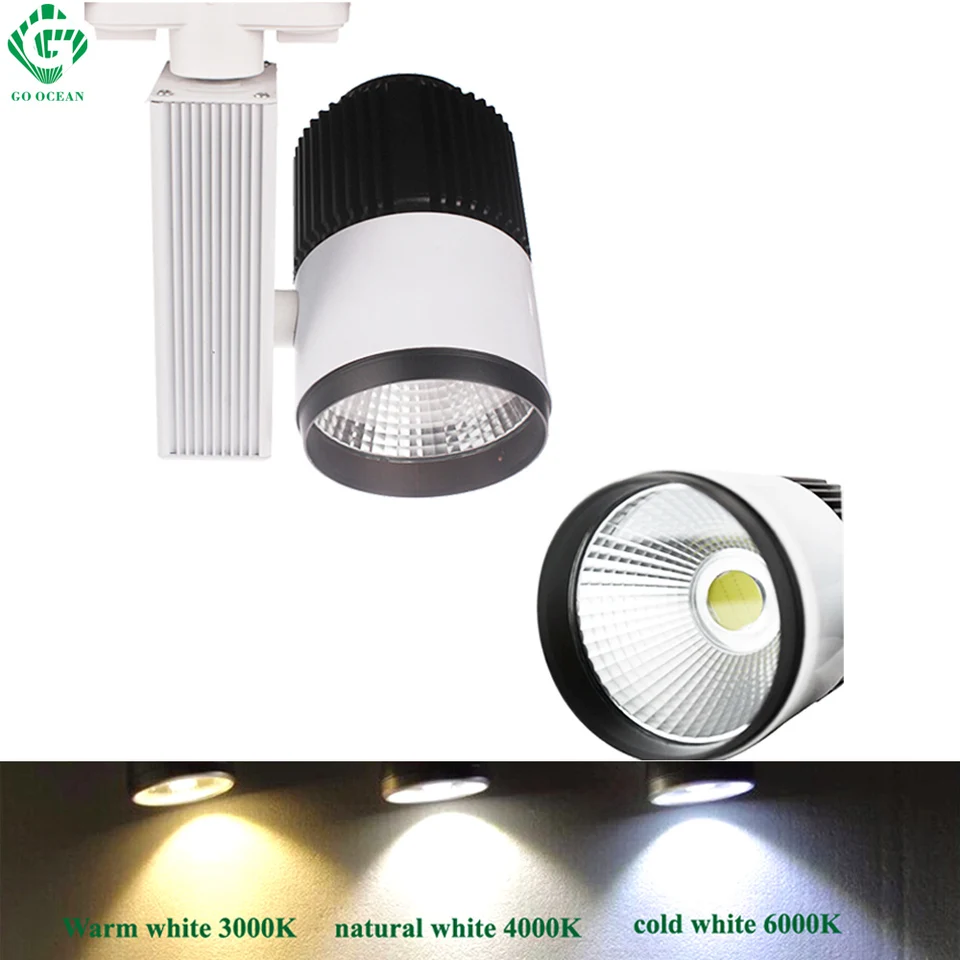 Track Lighting 30w Dimmable Rail Spotlights 3 Wire Track Rail 1m