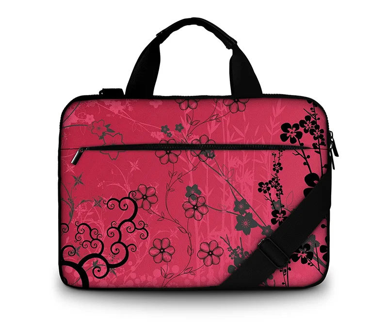 Fashion red canvas laptop shoulder case bag 15.6 13.3 inch computer bag 13" 15" 17"for Macbook
