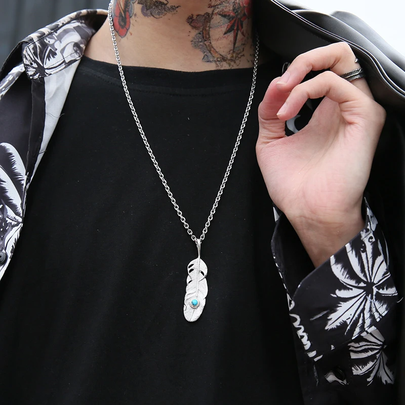 Ожерелье с подвеской в виде пера из нержавеющей стали|fashion jewelry|jewelry fashionjewelry for men |