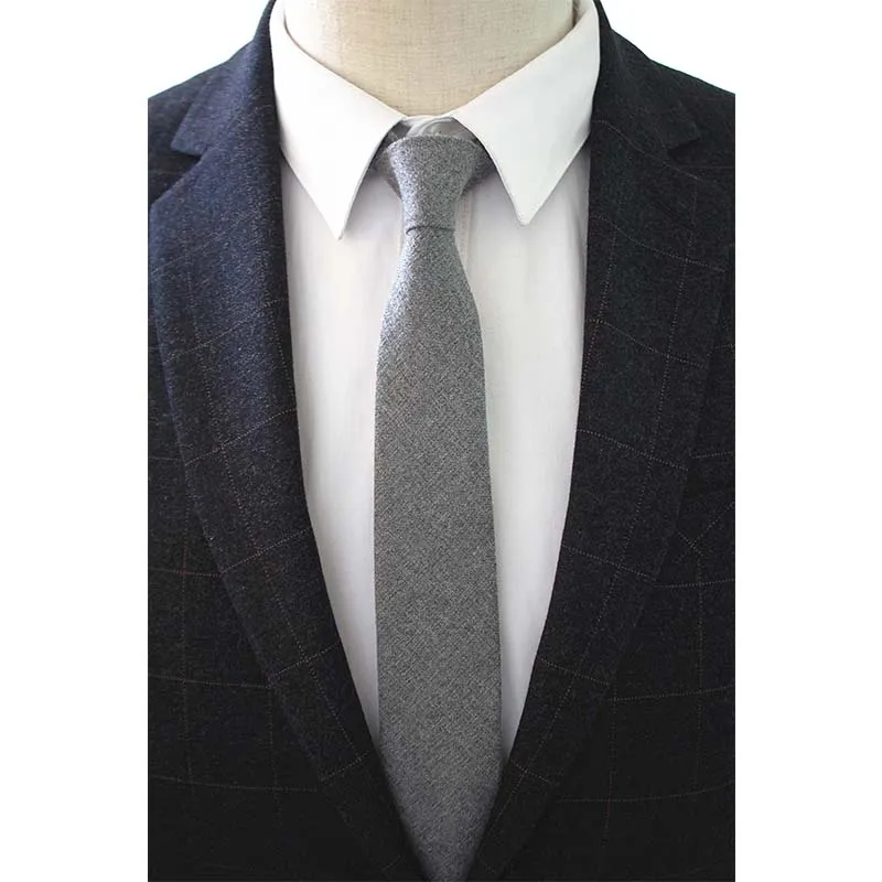 JEMYGINS высококачественный хлопок 2,4 ''обтягивающий клетчатый однотонный кашемировый галстук шерстяной мужской галстук для молодежной рабочей встречи