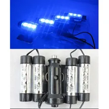 4x 3LED автомобильный Стайлинг зарядка 12 в интерьер пола декоративная атмосфера синий свет лампы хорошие аксессуары для интерьера украшения