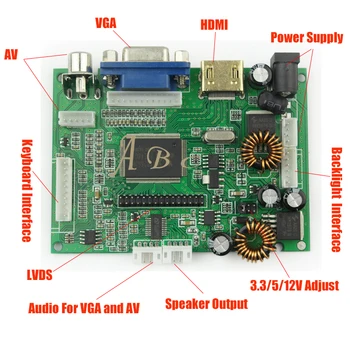 

5 Pcs HDMI VGA 2AV Audio Video Controller Board + Inverter + 30P Lvds Cable Kits for Raspberry PI 2 1280x800 1ch 6 bit LCD Panel