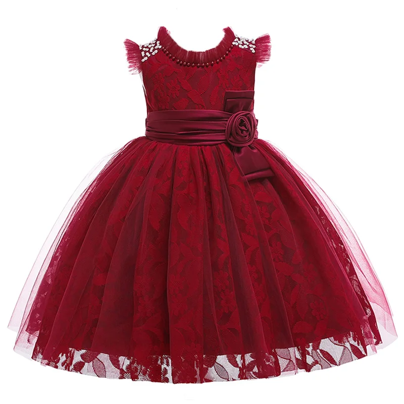 Летнее кружевное платье принцессы для маленьких детей; свадебное платье с цветочным узором для девочек; Детские платья для девочек; праздничное платье; vestido infantil