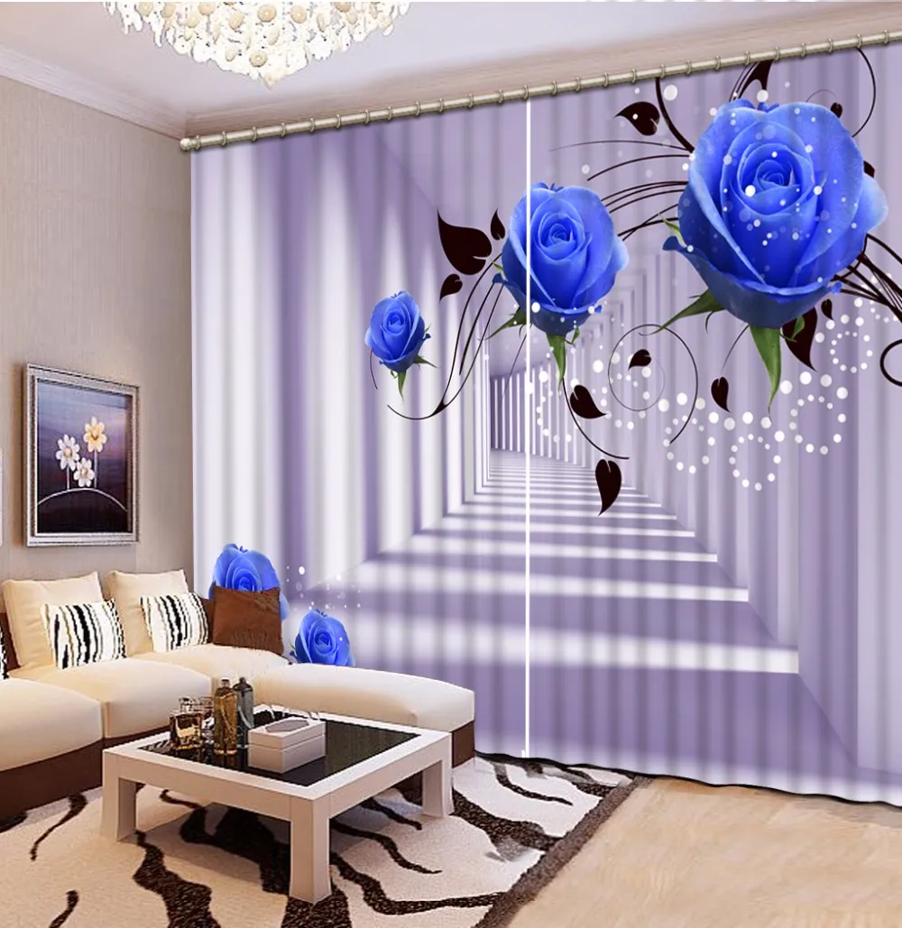 Индивидуальные 3d шторы с розами, фото шторы для гостиной, кухни, затемненные шторы, 3d стереоскопические шторы
