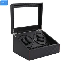 Черный карбон с автоматическим заводом часов коробка 4+ 6 ящиков дисплей часы slient корпус двигателя для часов механизм Чехлы коробка