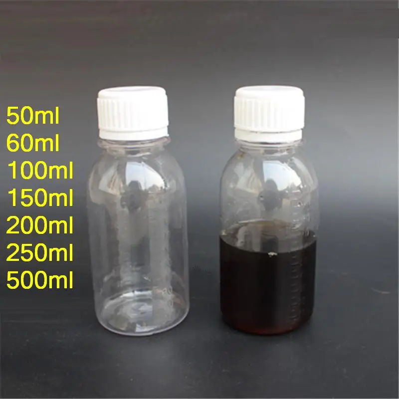 Free shipping 50/60/100ml Anti theft cover transparent PET plastic