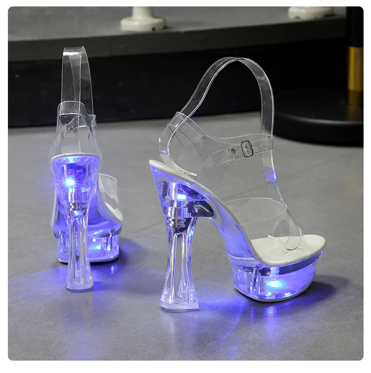 light up clear heels