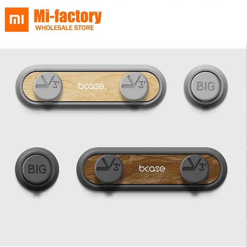 

New XiaoMi TUP2 Magnetic Absorption Cable Clip High compatibility Practical magnetic base Wood texture for smart life office