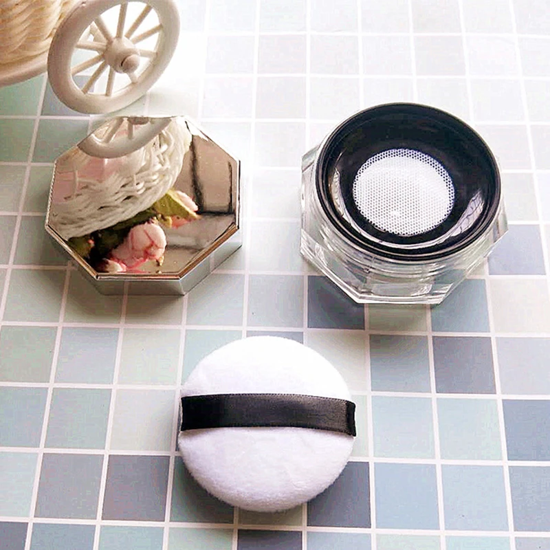 

10pcs/lot 20g Empty Loose Powder Pot Octagon Powder Jar Powder Puff Boxes Empty Cosmetic Container Travel Makeup Packaging