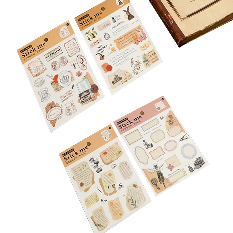 

1sheet/lot Retro Collage Diary Sticker 4 selection DIY Photo Alum Decoration Scrapbooking Sticker Card Making Jouranling Project