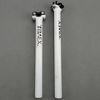 

TMAEX Full Carbon White Seat Post Bike/Bicycle Seatpost 27.2/30.8/31.6*350/400mm Carbon Road Mountain Bike Parts Carbon Seatpost