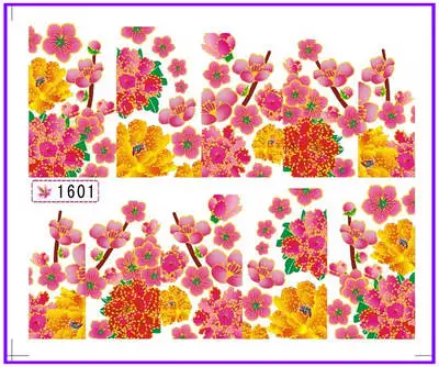 1X водные переводные наклейки на ногти наклейки Водные Переводные Наклейки полное покрытие Маргаритка цветок SY1599-1604 - Цвет: SY1601
