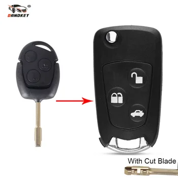 

DANDKEY Cut/Uncut Blade 3 Buttons Refit Remote Folding Car Key Flip Shell Case Stying Cover For Ford Focus KA Mondeo Fob
