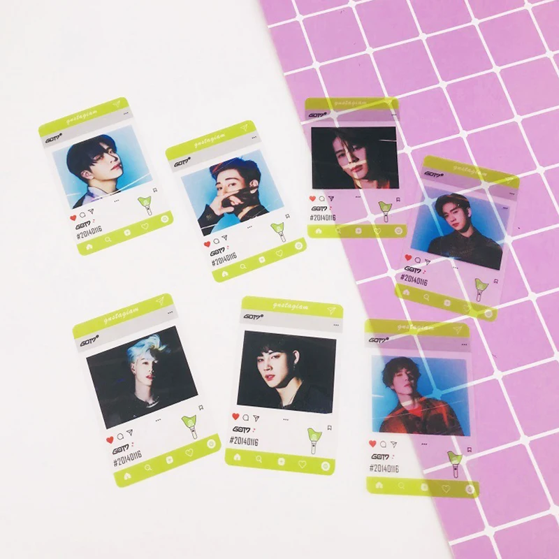 

KPOP Blackpink LISA JENNIE TWICE GOT7 Jackson Transparent Photo Cards INS Album Photocard Bookmark HD Card Decoration Supplies