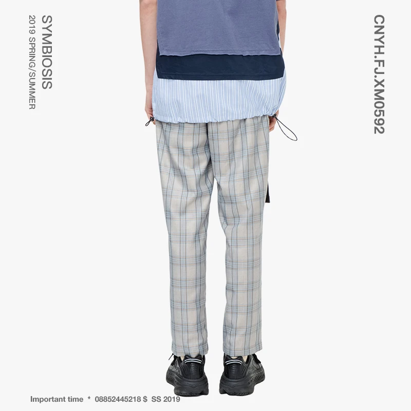 VIISHOW MenPant Plaid  Casual Slim Fit  Homme Classic Vintage Check Suit Trousers Pants Gray Casual Plaid Men KC1345192