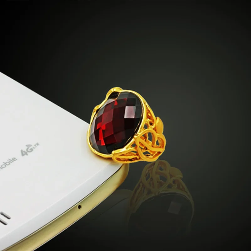 

Rings For Women Gold Jewelry Red Crystal Ring Bride Wedding Engagement Jewelry Ring Size 8 9 10
