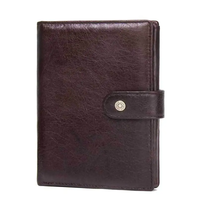 

Yaphlee luxury men's wallet Short vertical locomotive British casual multi-function card bag zipper buckle triangle folding