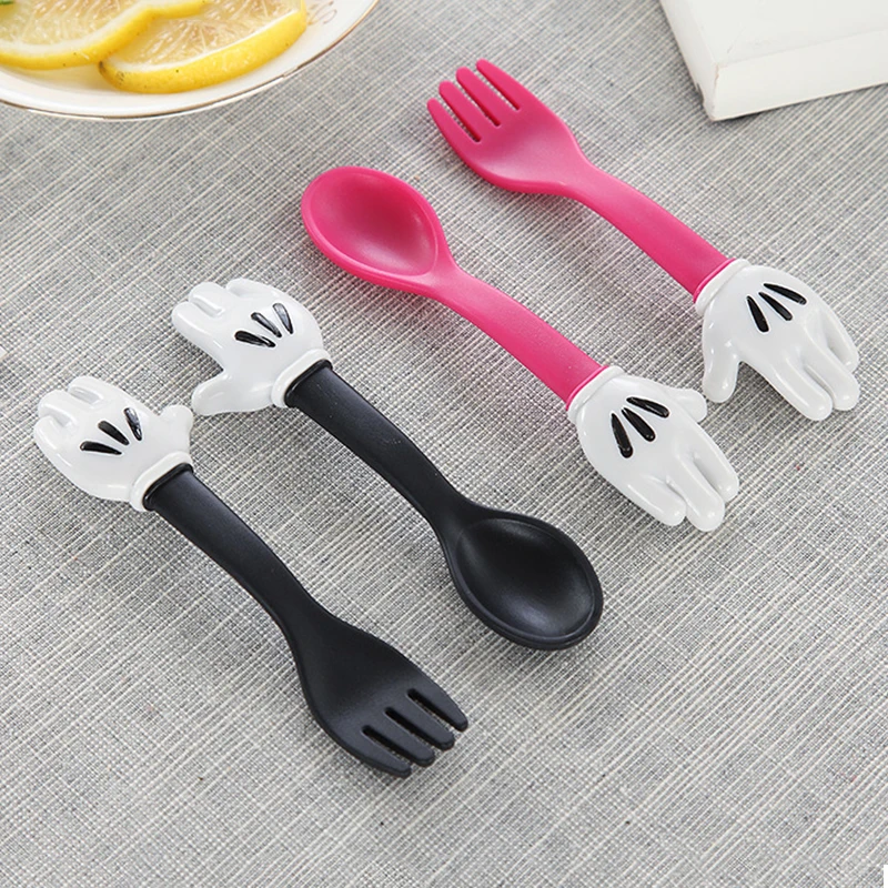 Brand 2pcs/set Cartoon Kids Utensils PP BPA FREE Baby Dishes Tableware