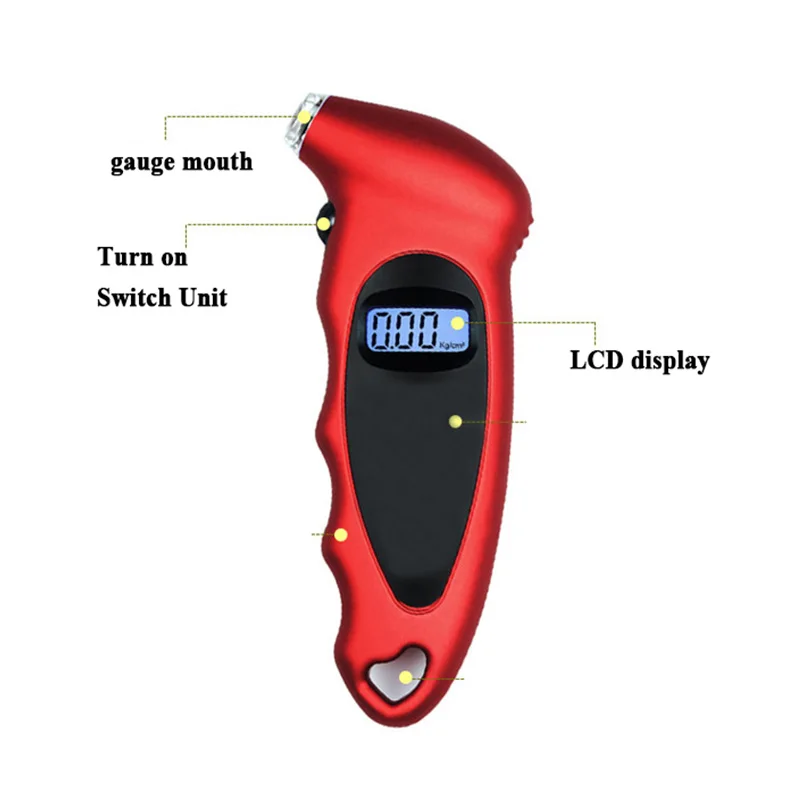 1pc SEEYULE Car Tire Gauge Diagnostic Digital LCD Display Universal Motorcycle Tire Pressure Gauge Tool Manometer Barometers