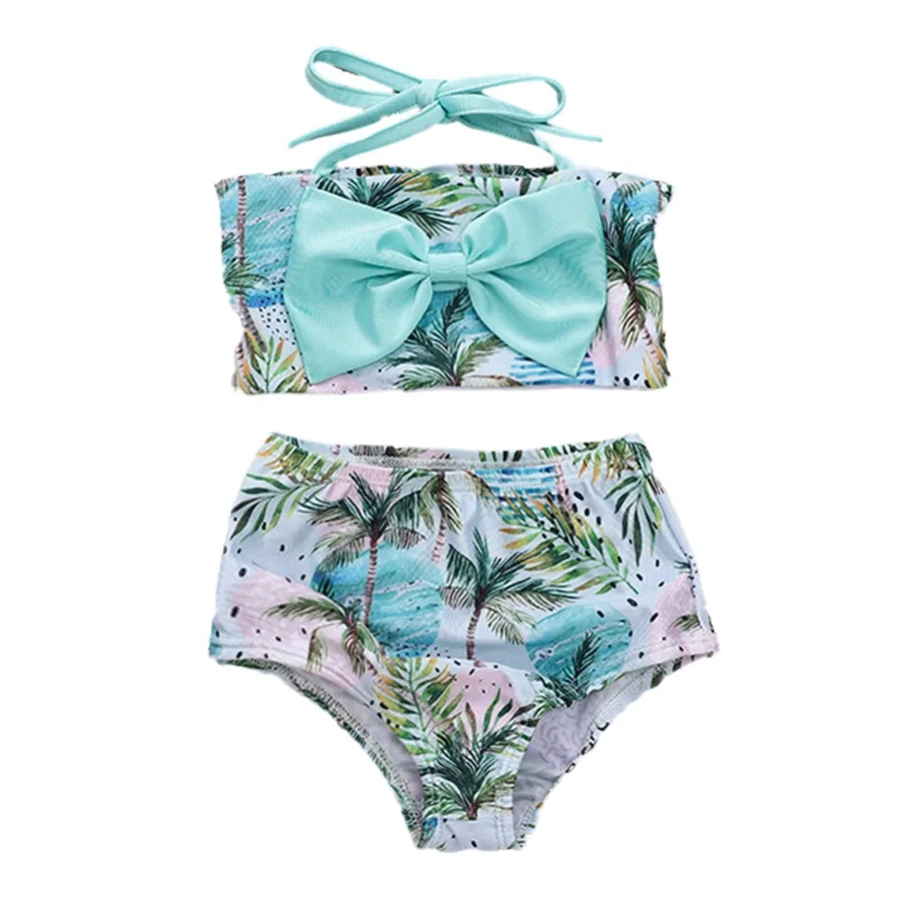 

Fashion Summer Infant Baby Swimwear Straps Bow Tops Briefs Kid Girls Swimsuit Bikini Set