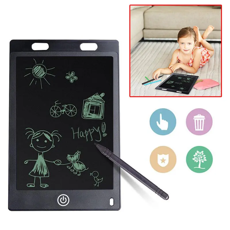 

amzdeal 8.5 Inch LCD Drawing Board Locking Screen Tablet Black Graffiti Memo Adults Kids LCD+ABS Portable Handwriting