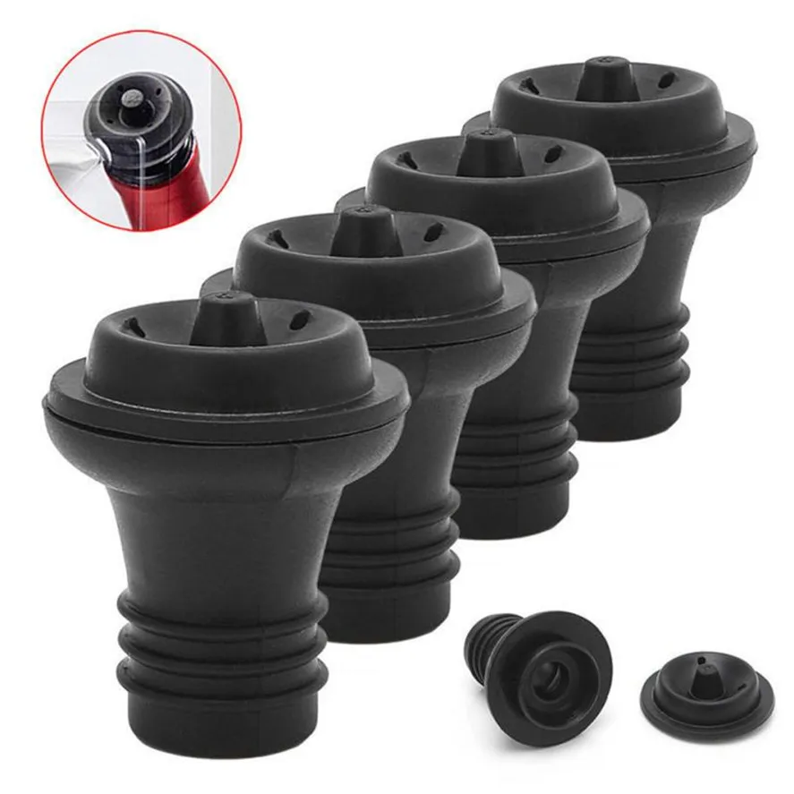 New Vacuum Wine Stoppers TENSKE 4pcs Wine Bottle Saver Vacuum Stoppers